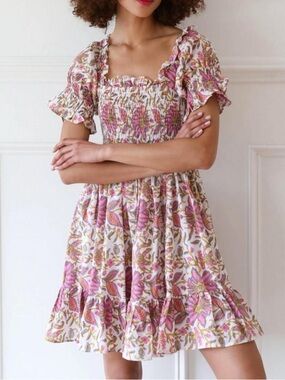 NWT Mille Kiki Smocked Cotton Minidress XXS